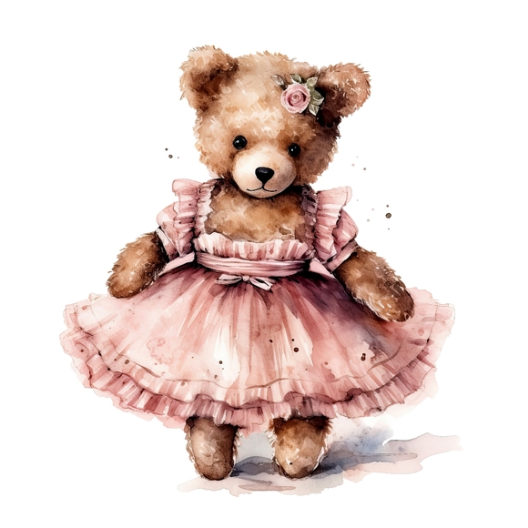 3pc  Ballerina Teddy Bear Prints - Picture 3 of 3
